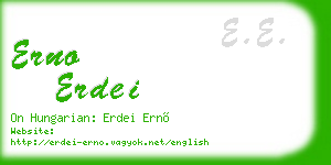 erno erdei business card